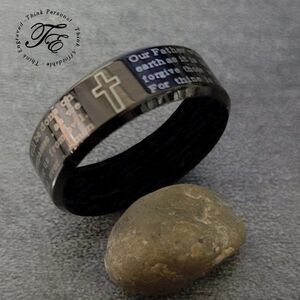 Christian Cross and Lord's Prayer Ring